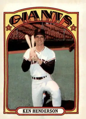 Ken Henderson baseball card from 1972 Topps featuring San Francisco Giants star player