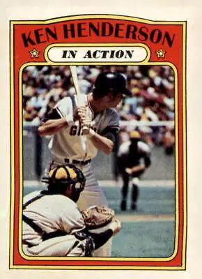 1972 Topps #444 Ken Henderson baseball card featuring San Francisco Giants player Ken Henderson