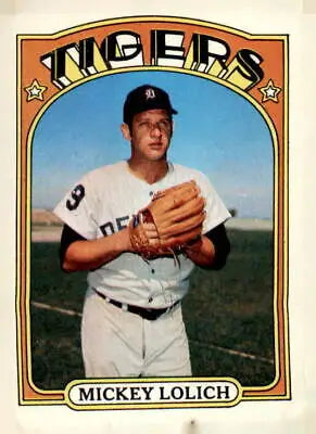Mickey Lolich trading card from the 1972 Topps set featuring the Detroit Tigers