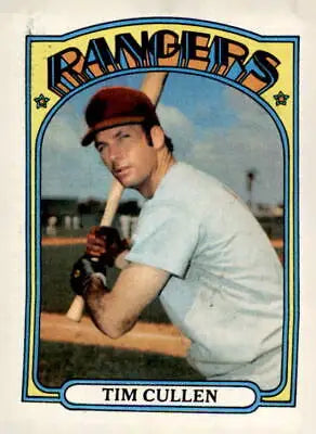Tim Cullen baseball card from the 1972 Topps series showcasing Tim Cullen