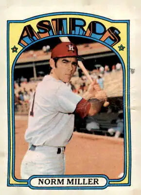 Norm Miller trading card from 1972 Topps #466 featuring Houston Astros player