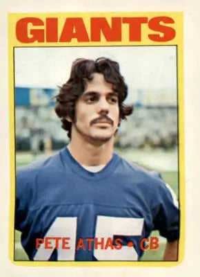 Pete Athas football trading card from 1972 Topps #48 for Athas trading card collection