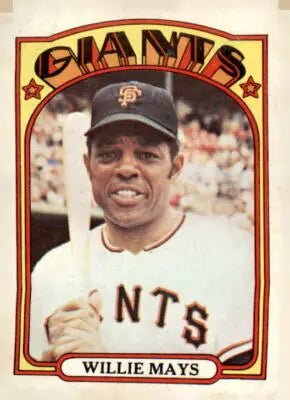 Willie Mays baseball card from 1972 Topps #49 featuring San Francisco Giants player