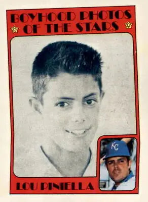 Lou Piniella baseball card from the 1972 Topps set featuring Kansas City Royals outfielder