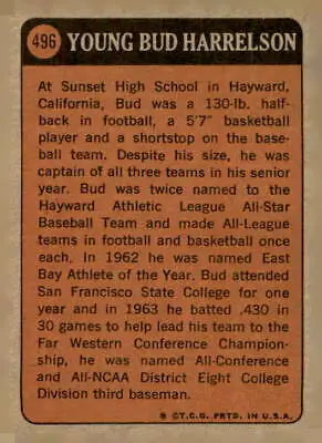 Vintage baseball card back of 1972 Topps #491 Lou Piniella from Kansas City Royals