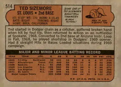 Back of 1972 Topps #508 Ellie Hendricks baseball card showcasing stats and history
