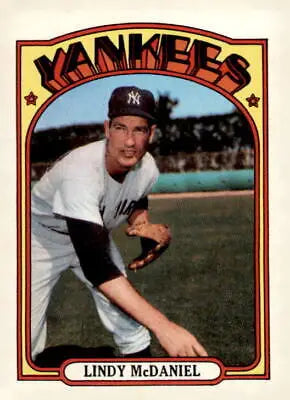 Lindy McDaniel trading card from 1972 Topps featuring York Yankees player