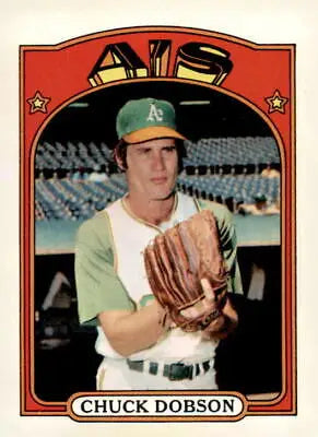 1972 Topps #523 Chuck Dobson trading card in excellent condition for collectors