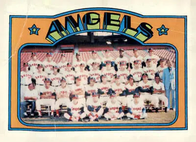 Vintage California Angels baseball card from 1972 Topps #71 trading card series