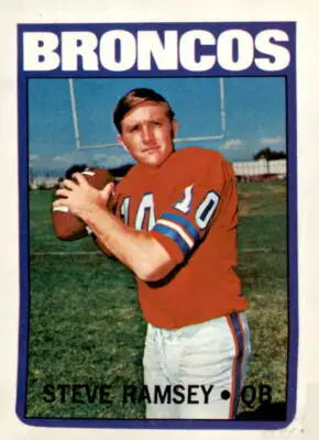 Steve Ramsey football trading card from 1972 Topps #74 featuring Steve Ramsey