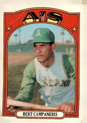 Bert Campaneris baseball card from the 1972 Topps #75 sports trading card collection