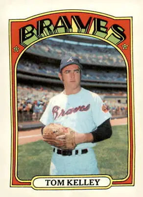 1972 Topps #97 Tom Kelley baseball card featuring the Atlanta Braves in EX-MT condition