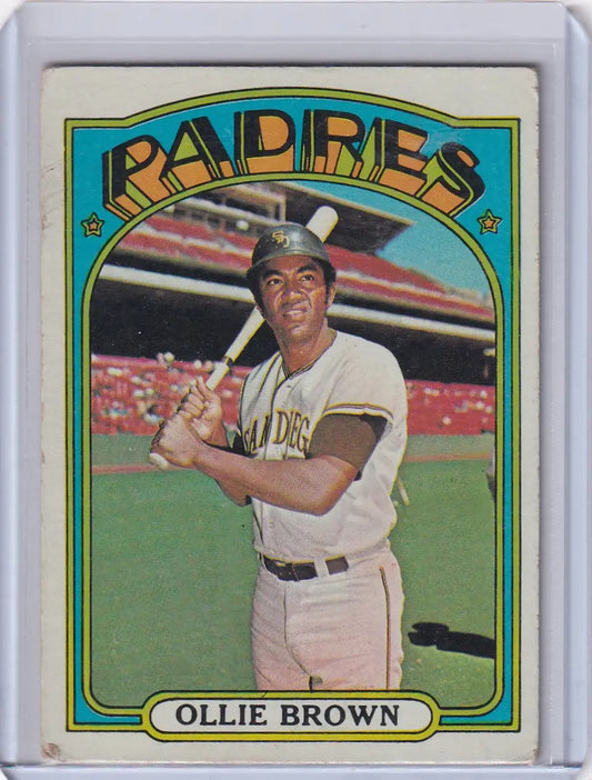1972 Topps Baseball #551 Ollie Brown San Diego Padres baseball card display