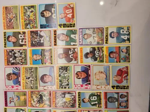 Vintage NFL football cards from the 1972 Topps Lot of 48 in VG-EX condition
