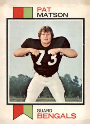 Pat Matson trading card from 1973 Topps #227 showcasing Pat Matson football card