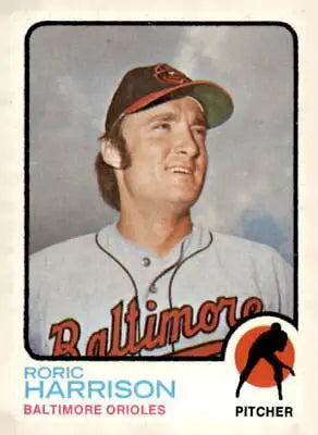 1973 Topps #229 Roric Harrison trading card featuring Baltimore Orioles player