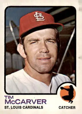 1973 Topps #269 Tim McCarver baseball card featuring Louis Cardinals player