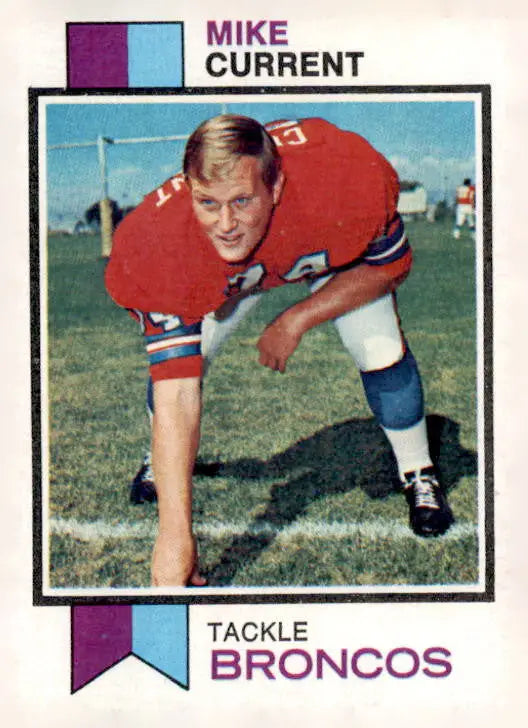 Mike Current trading card from the 1973 Topps #27 collection, collectible football card
