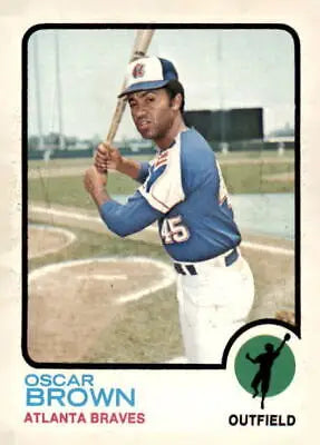 1973 Topps #312 Oscar Brown EX-MT trading card featuring Oscar Brown baseball player