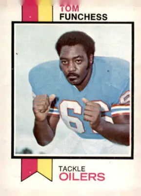 Tom Funchess trading card from 1973 Topps #376 showcasing football memorabilia