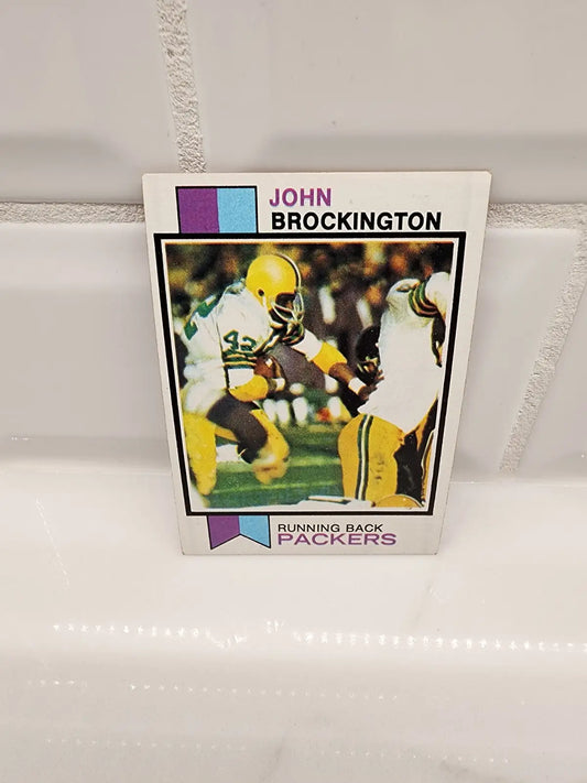 John Brockington trading card from 1973 Topps featuring the Green Bay Packers