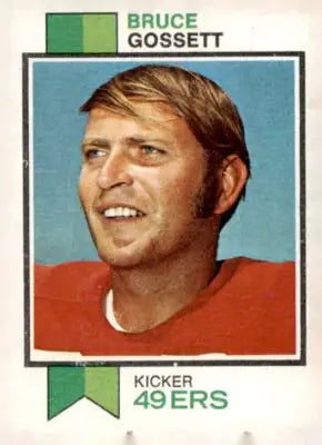 Vintage san francisco 49ers Bruce Gossett football card from 1973 Topps #501