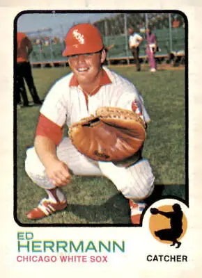 Vintage 1973 Topps #73 Ed Herrmann EX-MT sports trading card for collectors