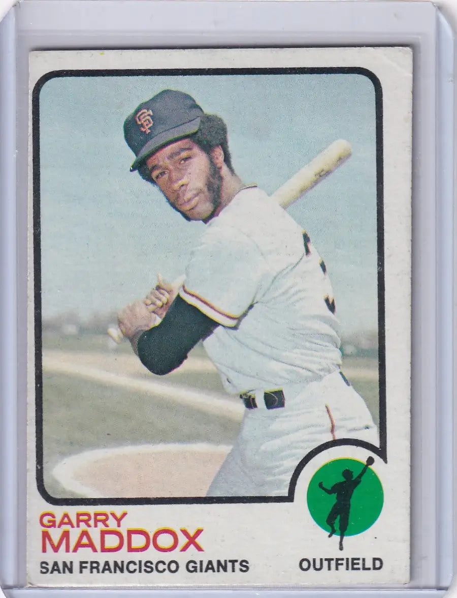 Garry Maddox 1973 Topps Baseball card featuring San Francisco Giants RC