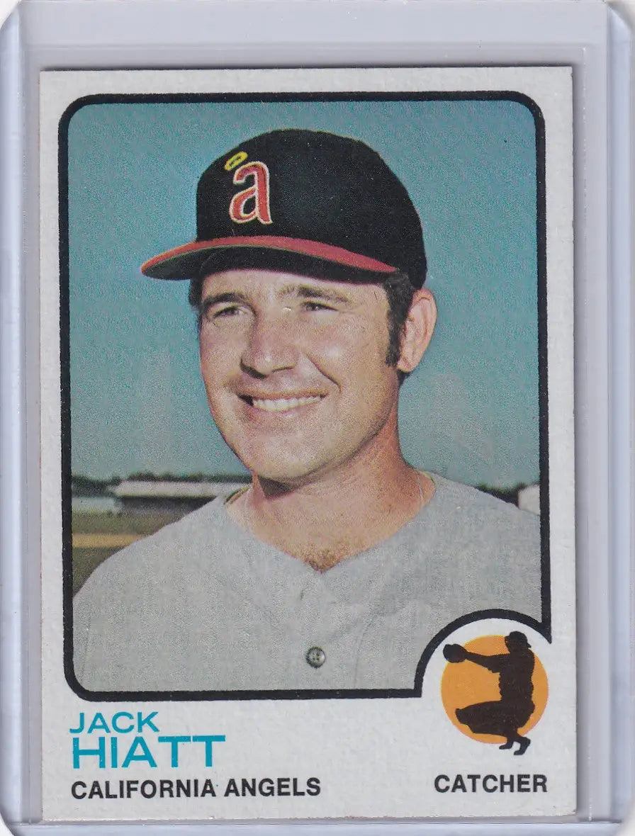 1973 Topps Baseball Jack Hiatt card featuring California Angels player