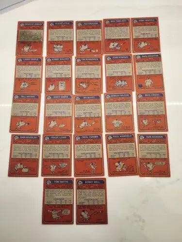 Vintage Topps Football lot featuring 22 cards in VG-EX condition for collectors