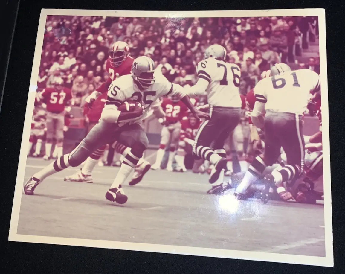 1974 Calvin Hill Dave Campbell’s Magazine Dallas Cowboys 8x10 Proof Board Photo