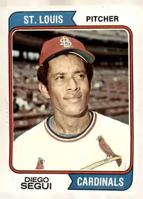 Diego Segui baseball card from 1974 Topps series featuring Diego Segui and Segui baseball card
