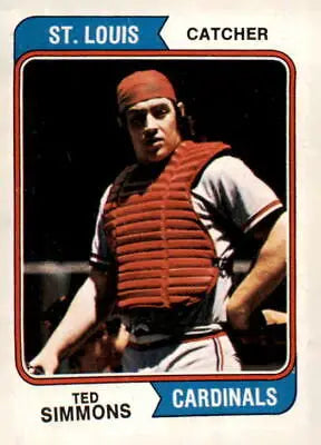 Ted Simmons baseball card from 1974 Topps #260 showcasing baseball history