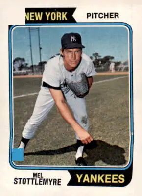 Mel Stottlemyre baseball card from 1974 Topps York Yankees collectible