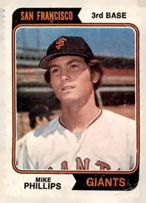 1974 Topps #533 Mike Phillips baseball card featuring Mike Phillips of the San Francisco Giants