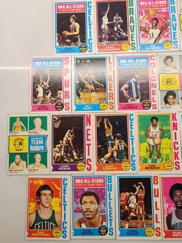 Vintage Topps Basketball trading cards highlighting NBA/ABA Hall of Fame superstars