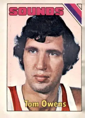 Tom Owens basketball card from 1975-76 Topps series featuring Owens basketball card image