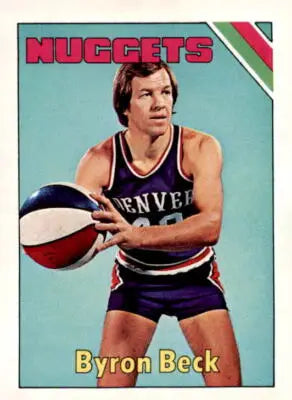 Byron Beck Denver Nuggets trading card from 1975-76 Topps series