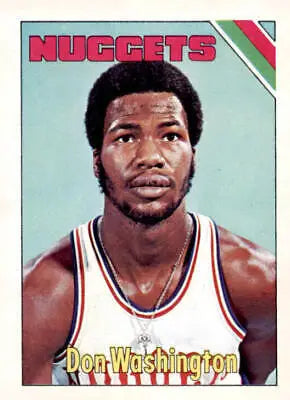 Don Washington Denver Nuggets trading card from 1975-76 Topps series