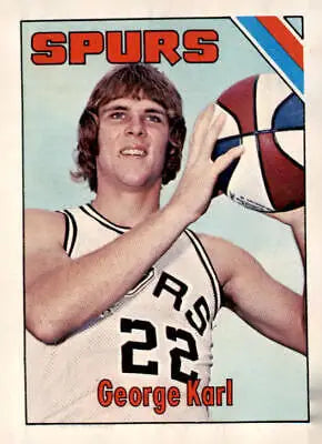 George Karl trading card from the 1975-76 Topps set featuring the San Antonio Spurs