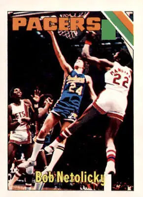 Basketball card featuring Bob Netolicky of the Indiana Pacers from 1975-76 Topps