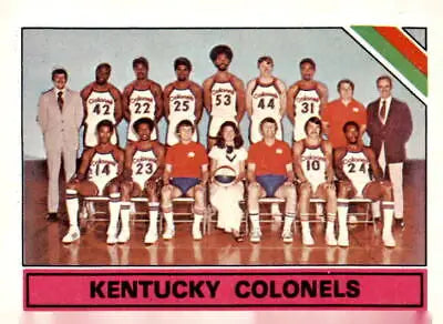 Kentucky Colonels basketball team on 1975-76 Topps #323 sports trading card