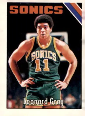Leonard Gray basketball trading card from 1975-76 Topps #78 gray trading card collectible