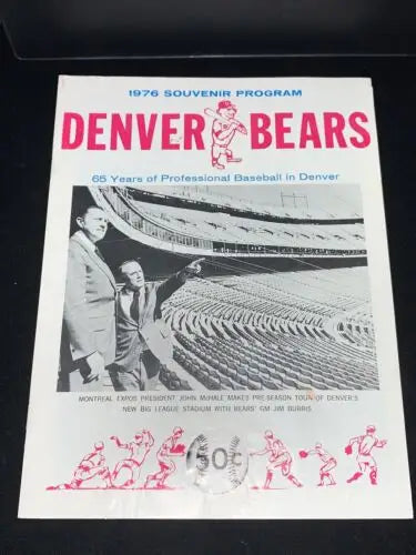 1976 Denver Bears Souvenir Program from Montreal Expos Farm Club featuring Vern Rapp