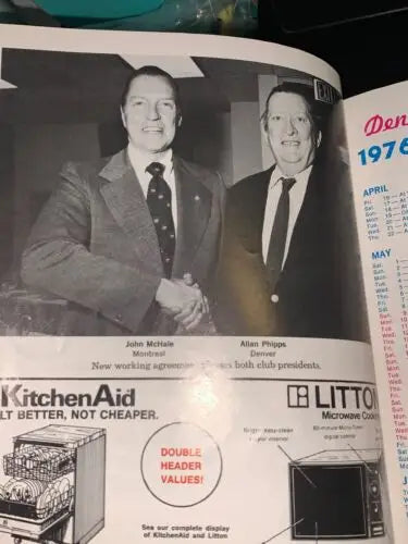 Vintage magazine advertisement for 1976 Denver Bears Montreal Expos Farm Club program