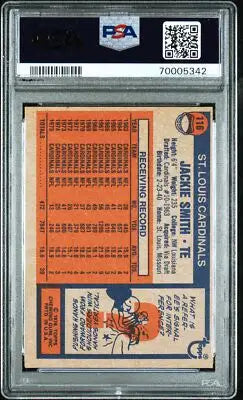 Graded vintage American football trading card Topps Jackie Smith PSA 5