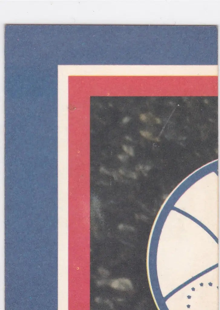 Partial view of a blue and white basketball for Fleer NBA Basketball sticker Houston Rockets