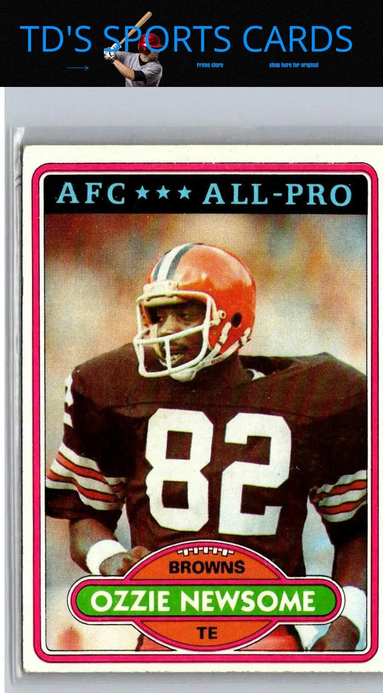 Ozzie Newsome 1980 Topps #110 trading card featuring the legendary football player