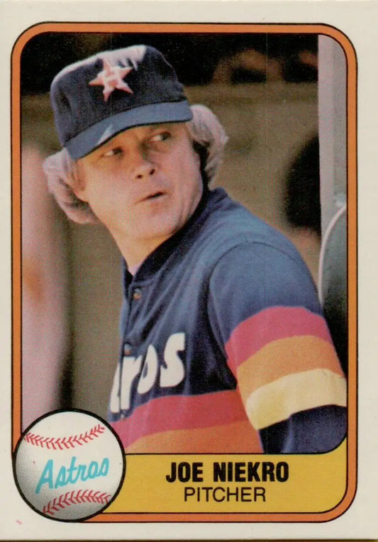 1981 Fleer Joe Niekro Houston Astros baseball card NM-MT collectible