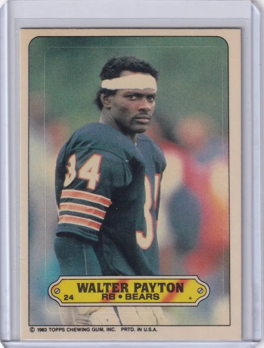 Walter Payton 1983 Topps Football Stickers #24 featuring Chicago Bears legend